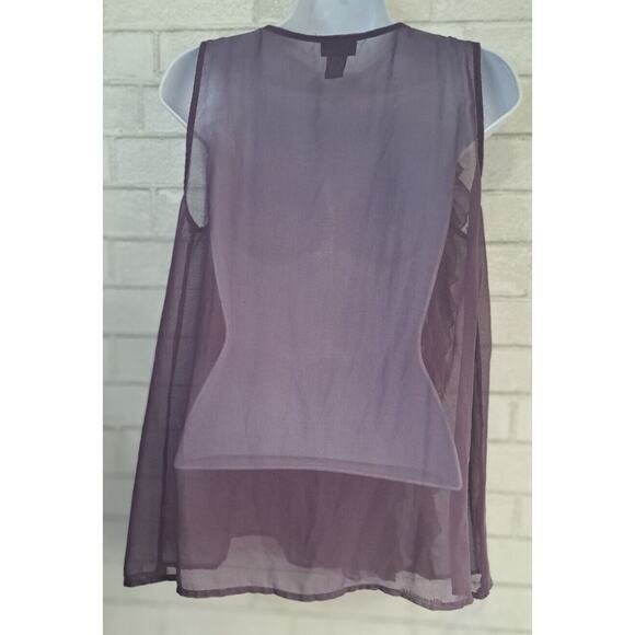 Rue 21 Blouse Women's Size Medium Purple Sheer Sleeveless Round Neck Cocktail - Picture 3 of 4